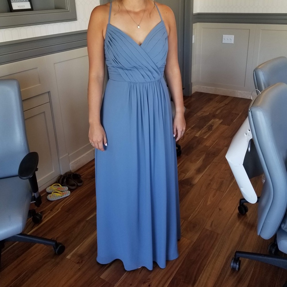 Dusty Blue Floor Length Dress